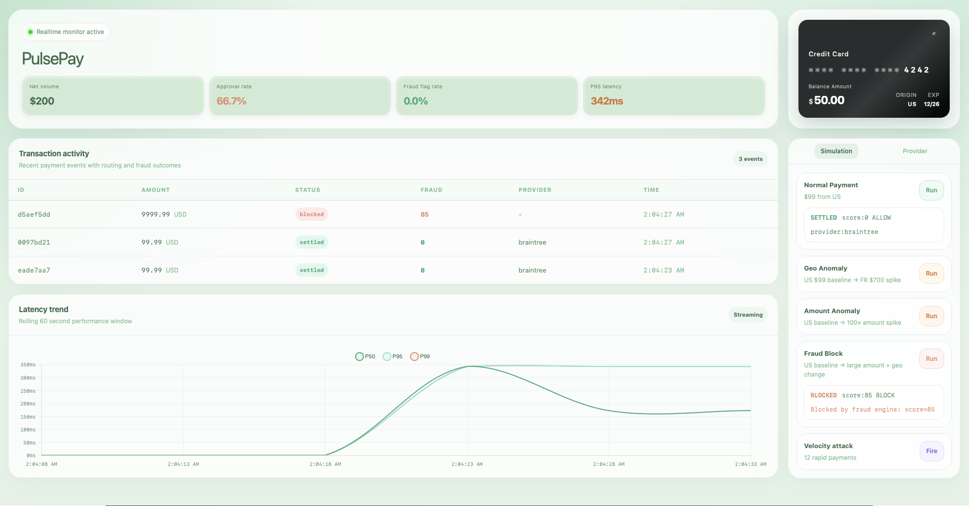 PulsePay dashboard